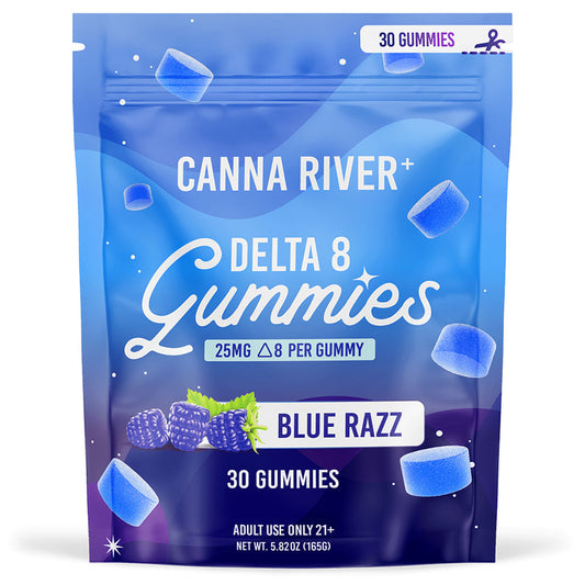 Canna River Delta 8 Gummies 25mg 30 Count - Blue Razz