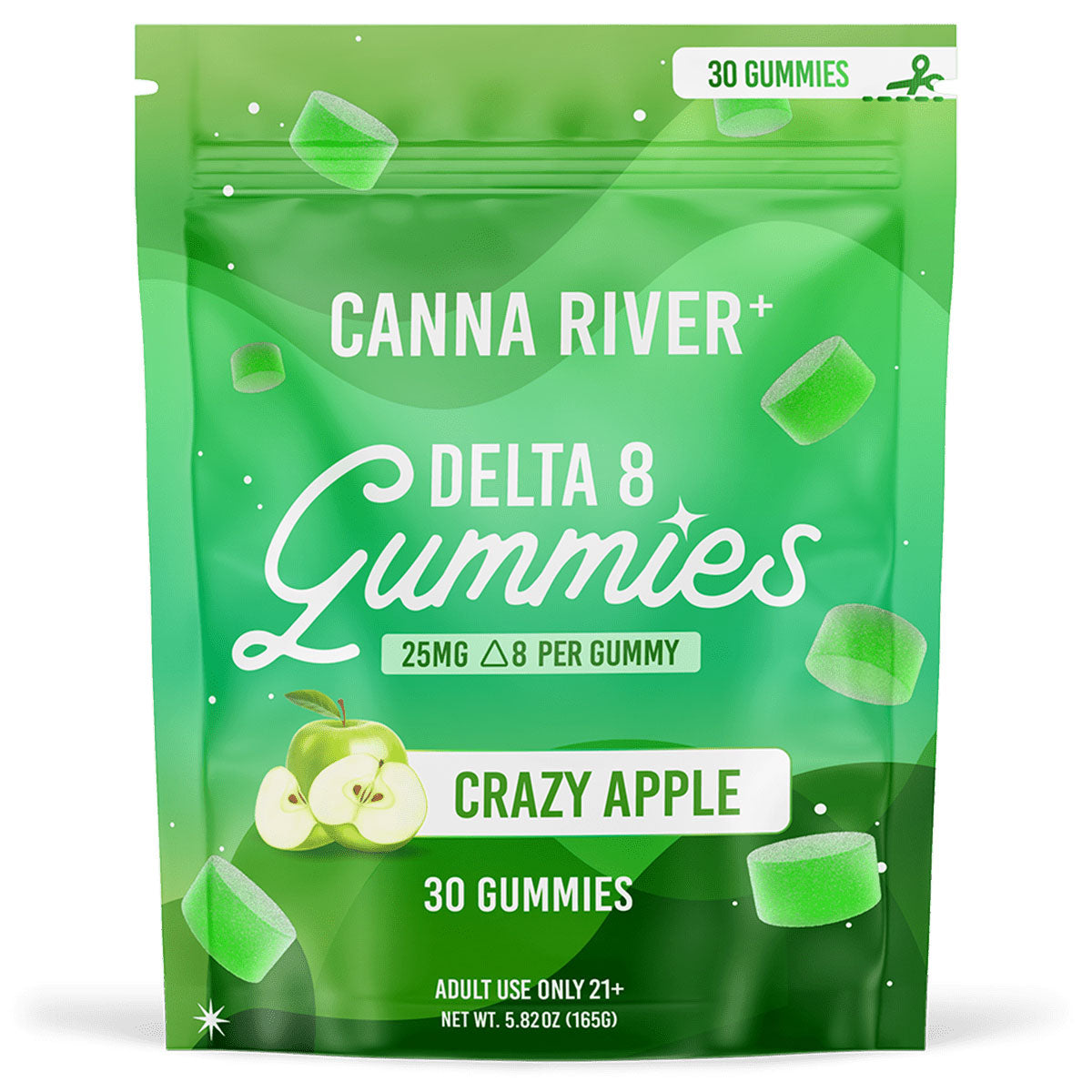 Canna River Delta 8 Gummies 25mg 30 Count - Crazy Apple