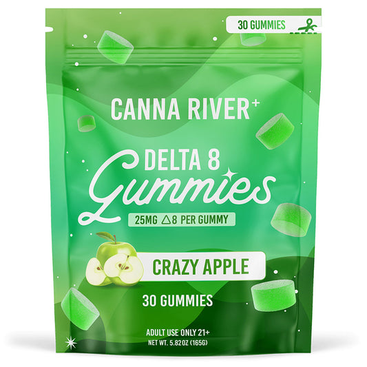 Canna River Delta 8 Gummies 25mg 30 Count - Crazy Apple