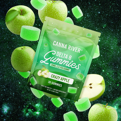 Canna River Delta 8 Gummies 25mg 30 Count - Crazy Apple