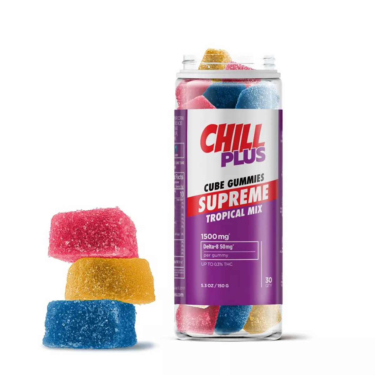 Chill Plus 50mg Delta 8 THC Gummies - Tropical Mix