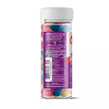 Chill Plus 50mg Delta 8 THC Gummies - Tropical Mix with Label